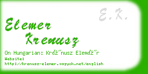 elemer krenusz business card